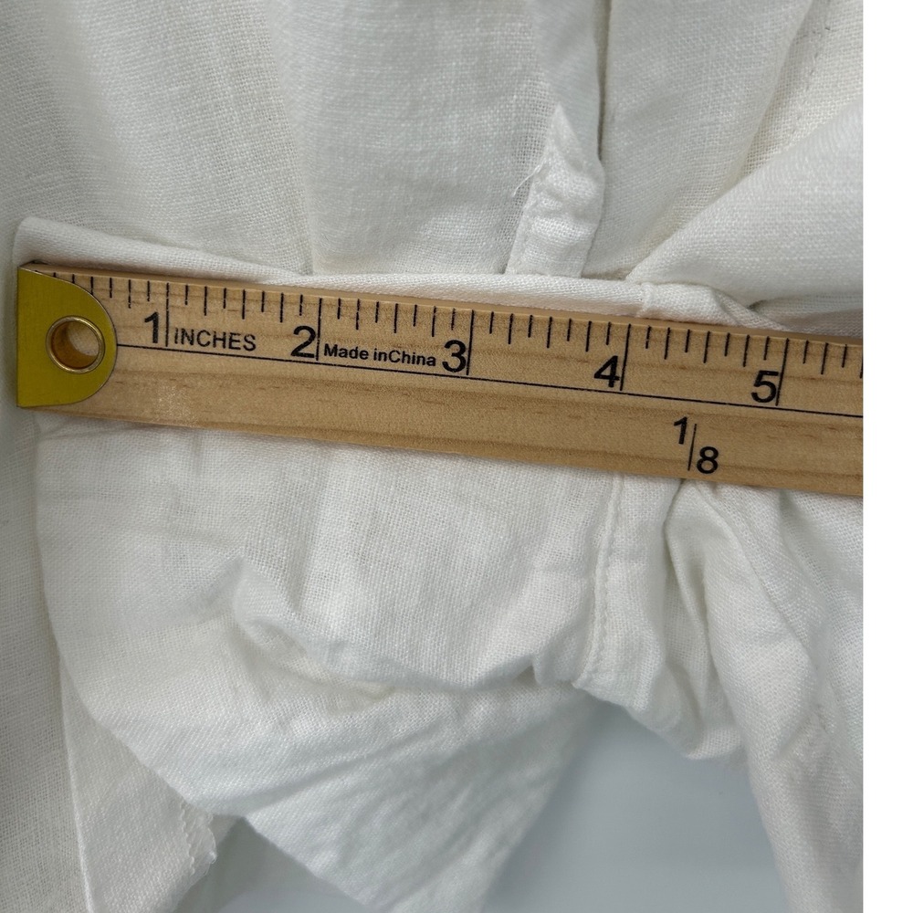 Abercrombie & Fitch White Linen Blend Paperbag Waist Shorts Womens Medium M - Picture 7 of 8